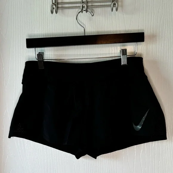 Nike DRI-FIT Shortie Running Shorts Drawstring Waist Phone+Key Pocket Mesh Sides - Picture 2 of 2